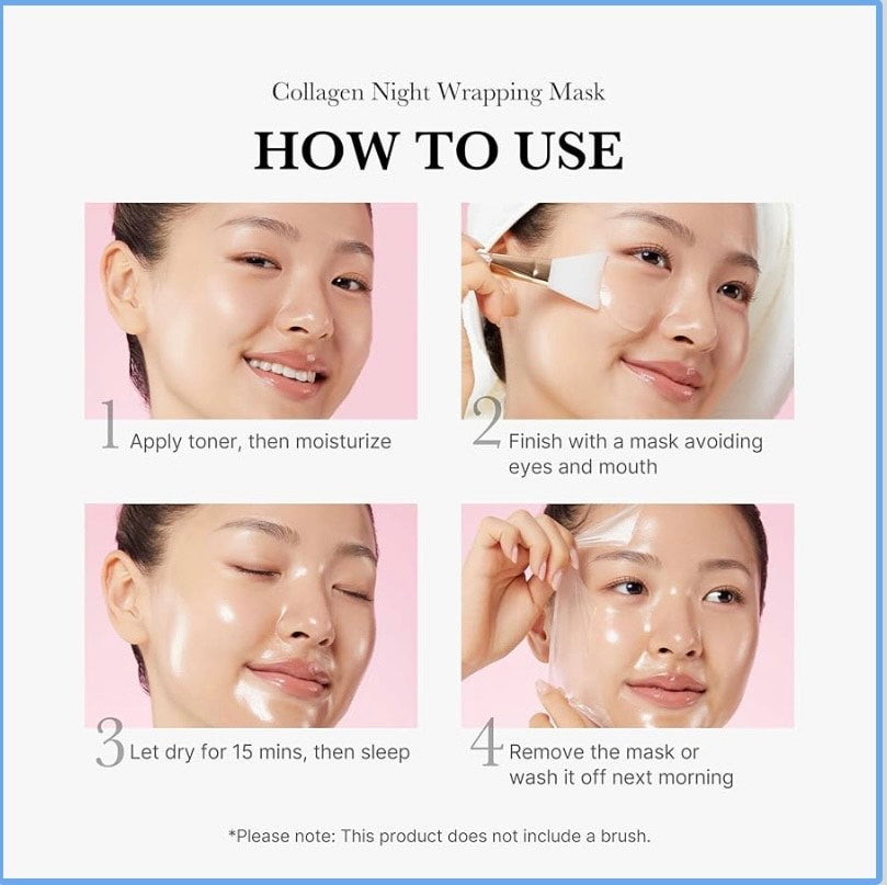 Collagen Night Wrapping Peel Off Facial Mask with Jelly Brush