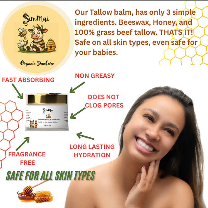Beef Tallow Balm, combined with Beeswax and Honey