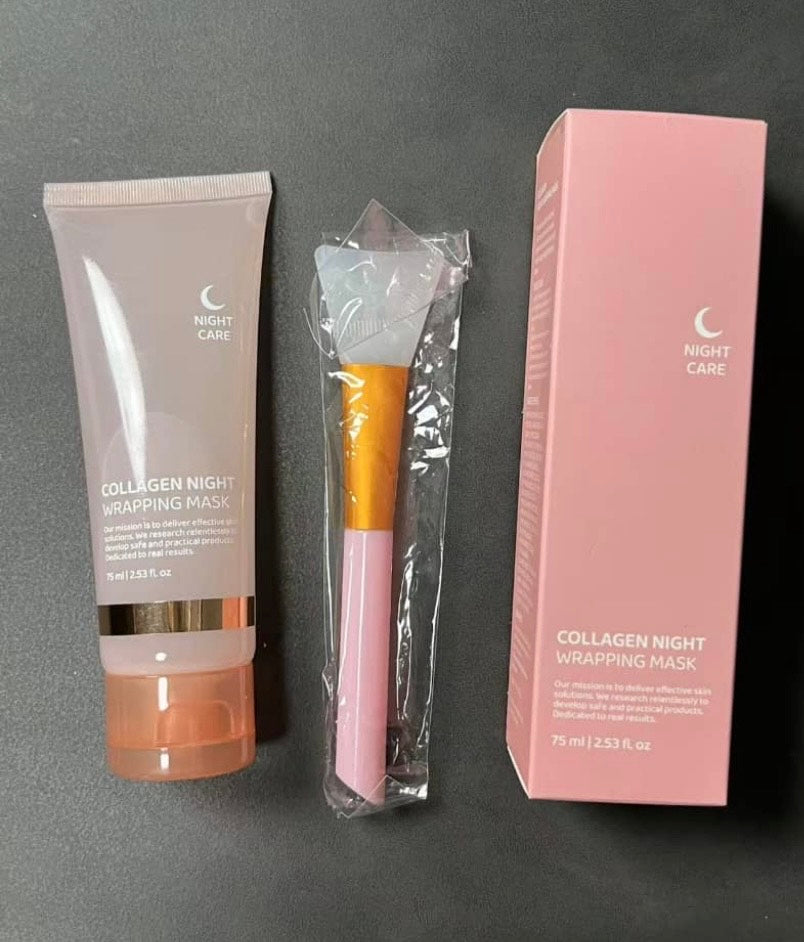 Collagen Night Wrapping Peel Off Facial Mask with Jelly Brush